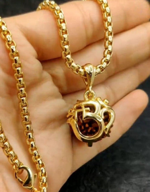 Om Rudraksha Pendant with Chain