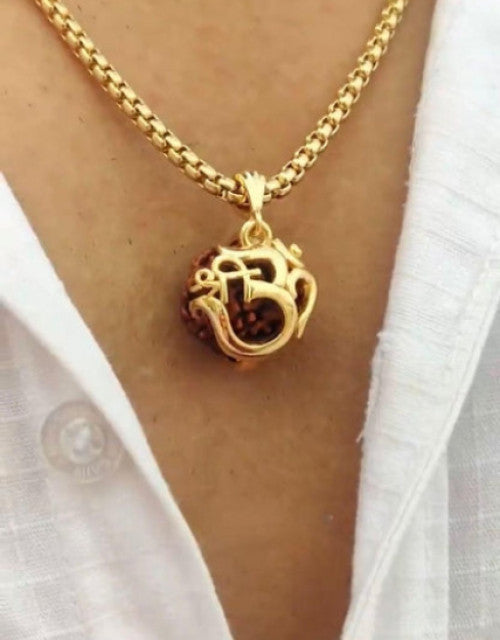 Om Rudraksha Pendant with Chain