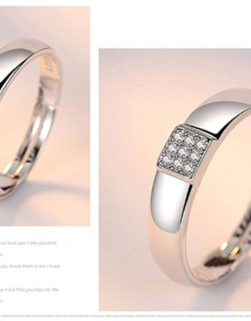 Silver Heart Rings for Couples